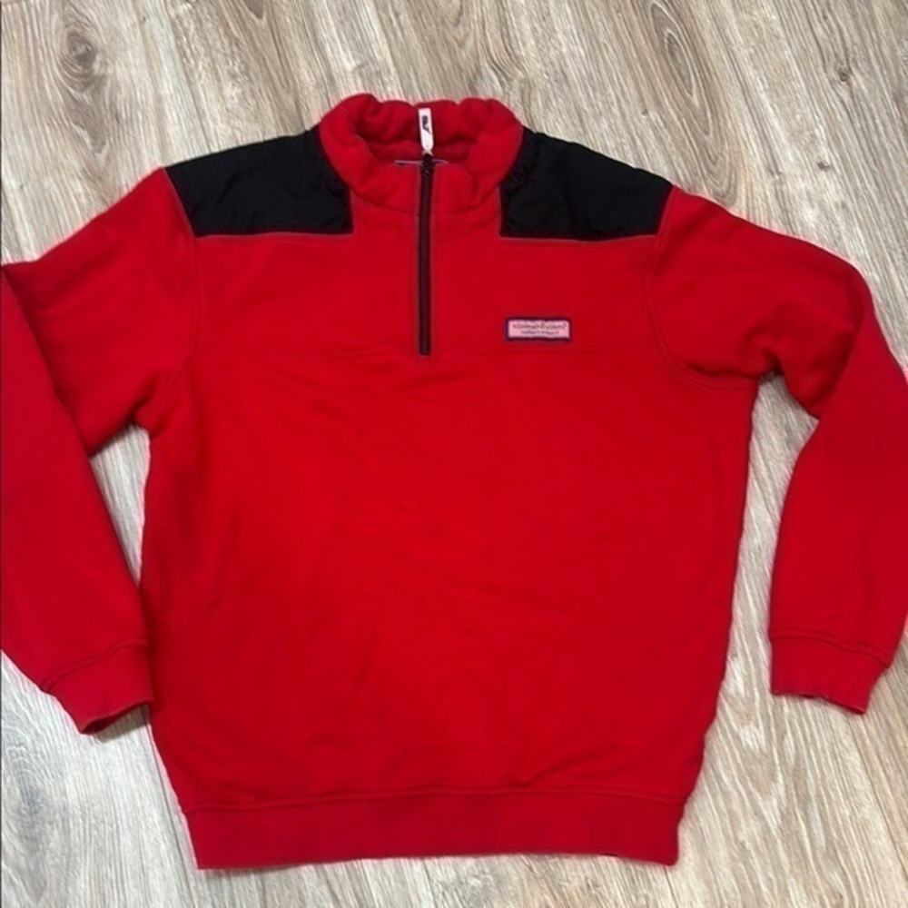 Vineyard red Men's Red and Black Sweater 1/4 zip up
